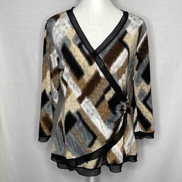 Papillon Blanc Shades of Brown and Grey with Black Trim - Picture 1 of 7